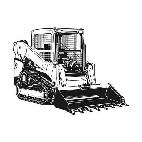 skid steer with tracks vector|skid steer drawings.